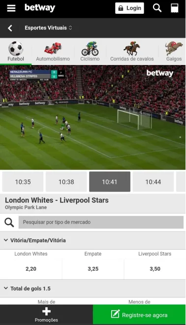 Futebol Virtual na Betway